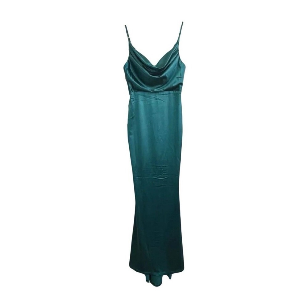 Green Satin Gown - Picture 2 of 5